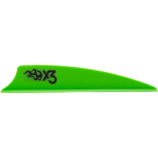 Bohning X3 Vanes Neon Green 2.25 in. 100 pk.