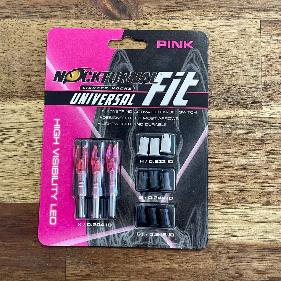Nockturnal Fit Universal Lighted Nocks System Pink 3 pk.