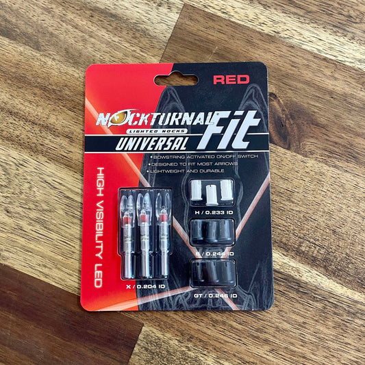 Nockturnal Fit Universal Lighted Nocks System Red 3 pk.