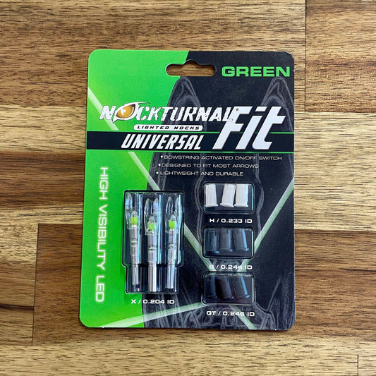 Nockturnal Fit Universal Lighted Nocks System Green 3 pk.