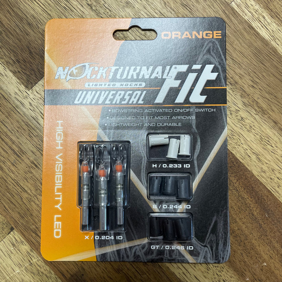 Nockturnal Fit Universal Lighted Nocks System ORANGE 3 pk.