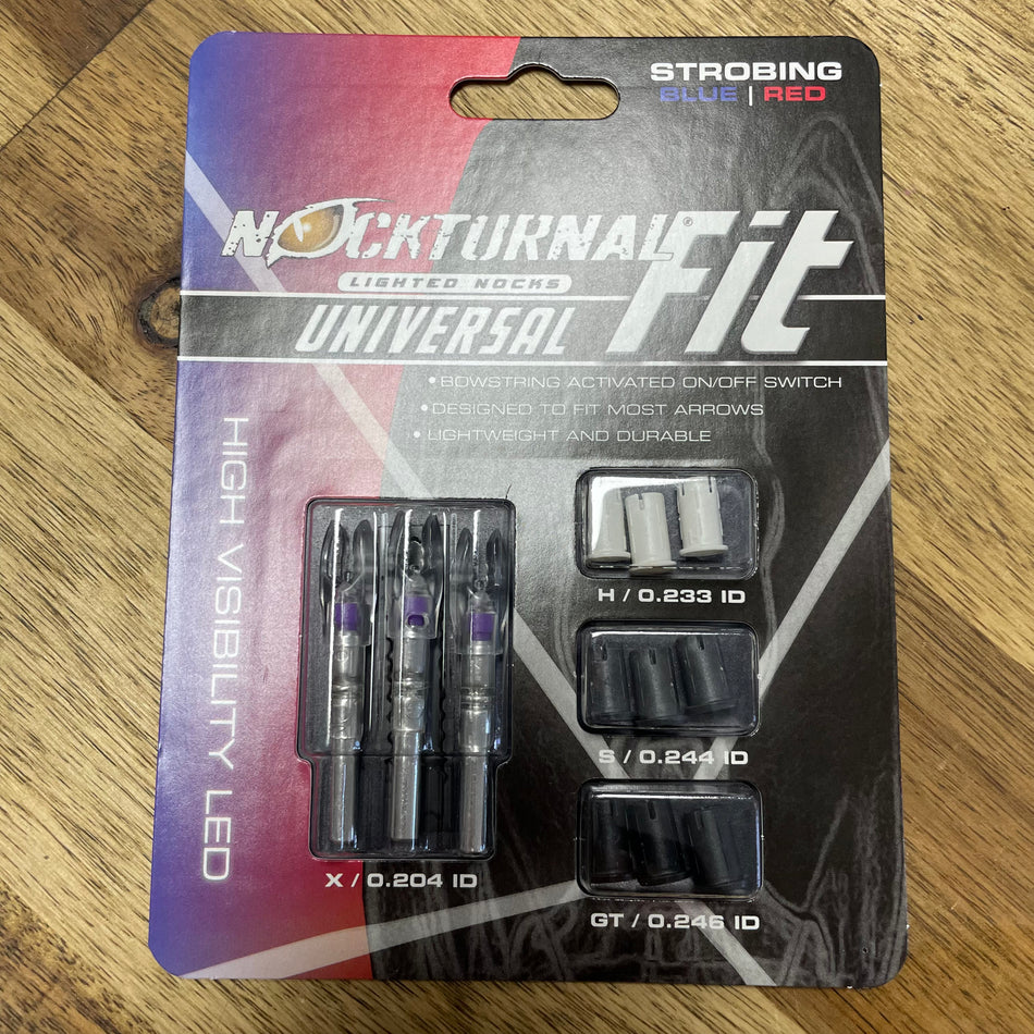 Nockturnal Fit Universal Lighted Nocks System BLUE/RED 3 pk.