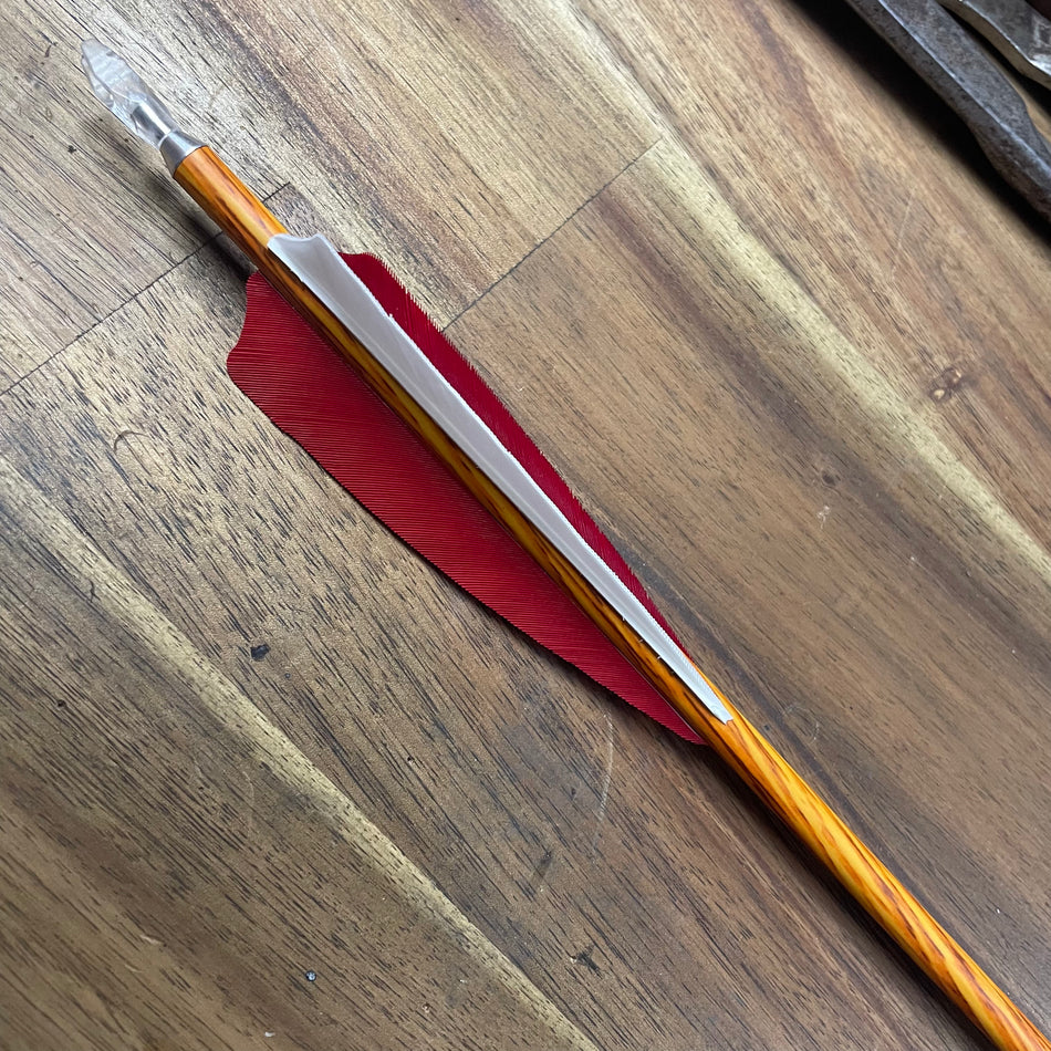 Wood Grain Carbon Pre Fletched 4" Feathers Per Arrow