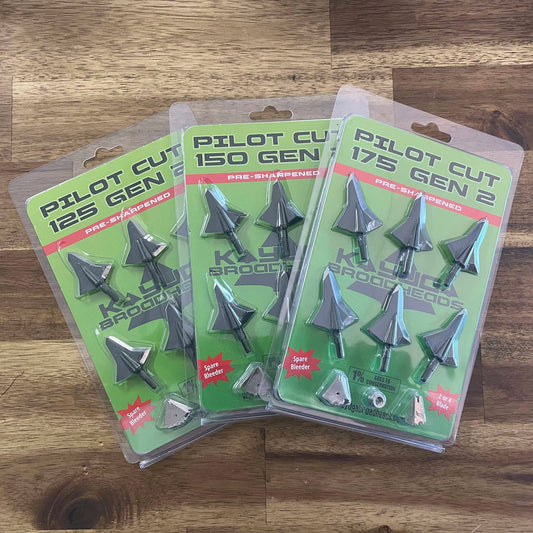 Kayuga Broadheads Pilot Cut GEN 2 -Pre-Sharpened - 6 PK