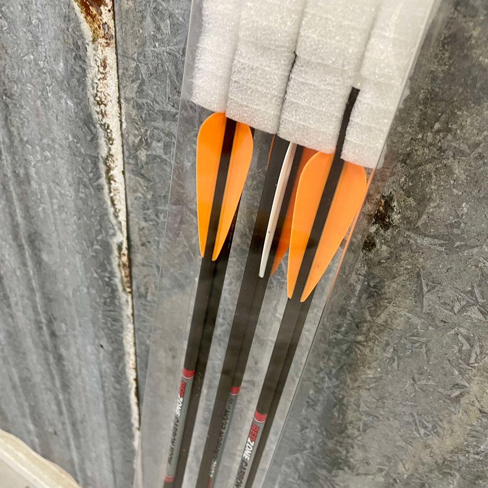 Redzone ORANGE/WHITE Econ Carbon Target Tipped Arrow 500 Spine