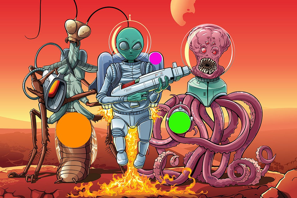 Three Aliens 1200 x 800 Fun Shoot Target